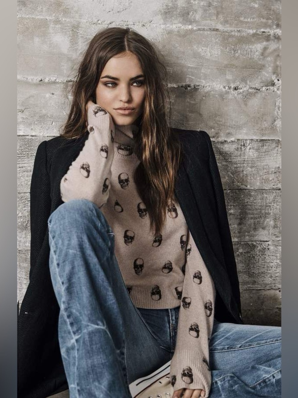 Skull Cashmere Vienna Turtleneck Sweater Large Pullover Skull Print Quiet Luxury